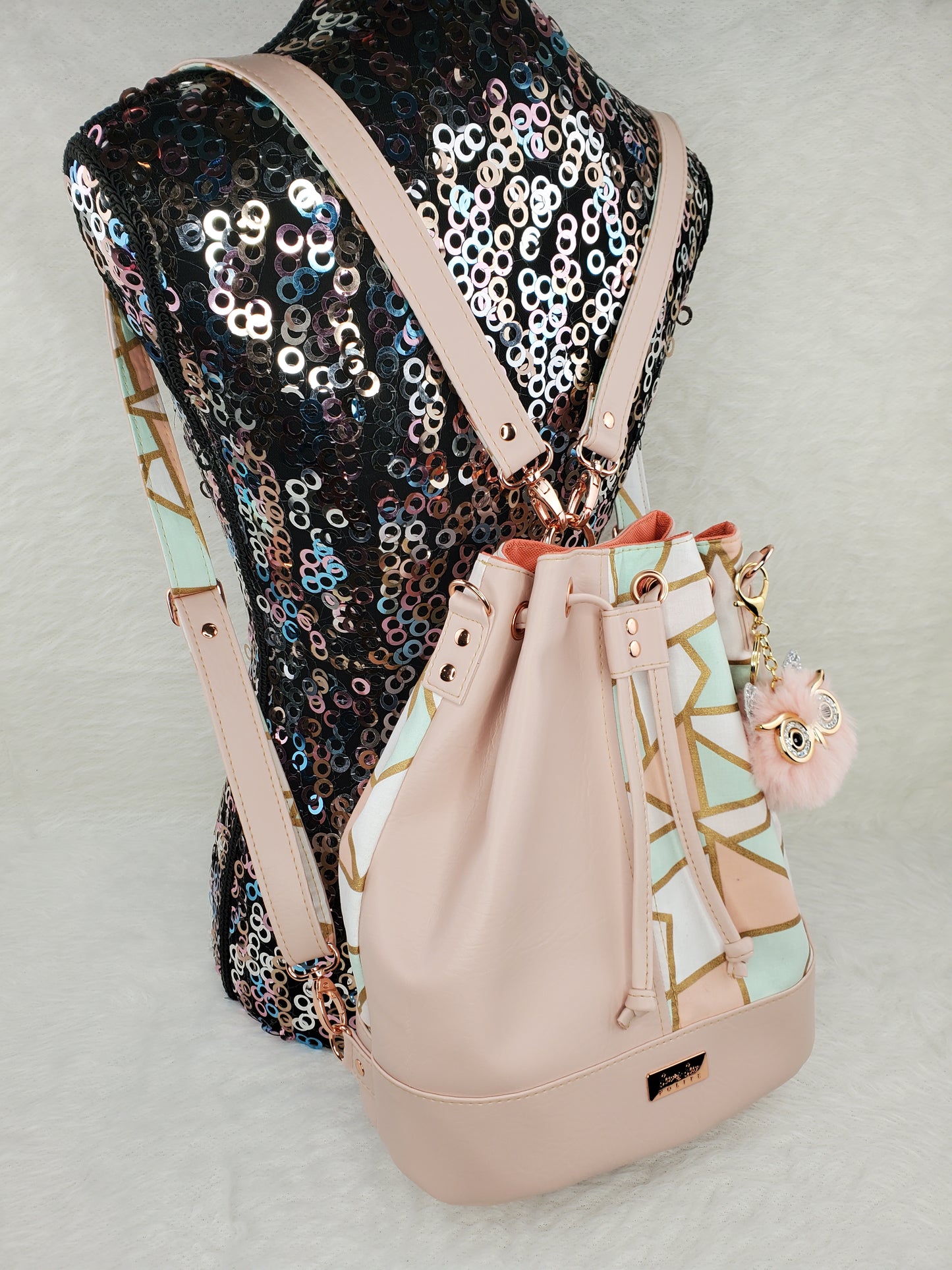 Rose Gold Convertible Backpack