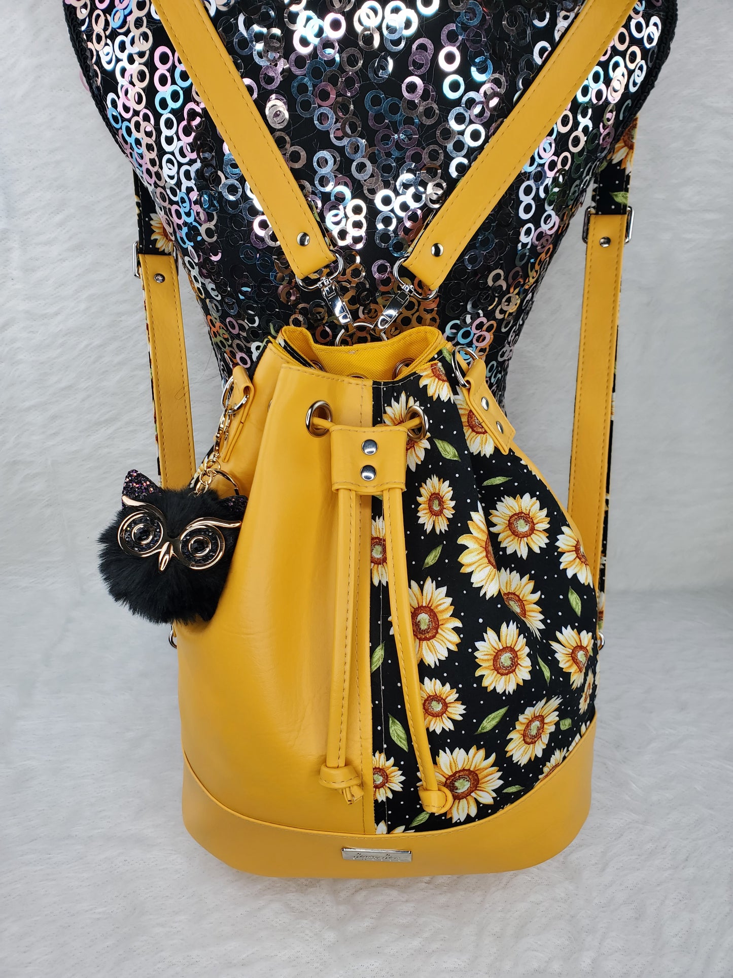 Yellow Sunflower Convertible Backpack