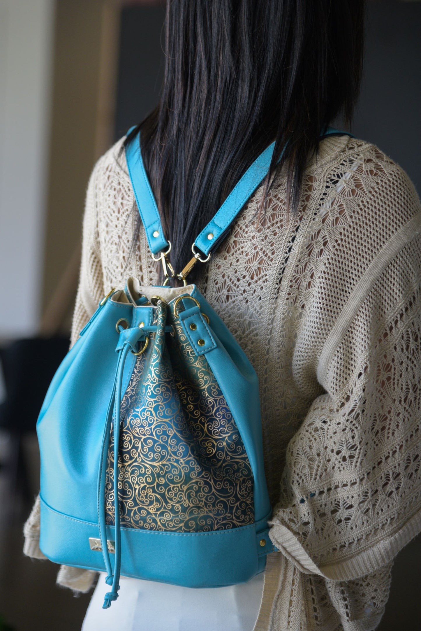 Turquoise Convertible Backpack