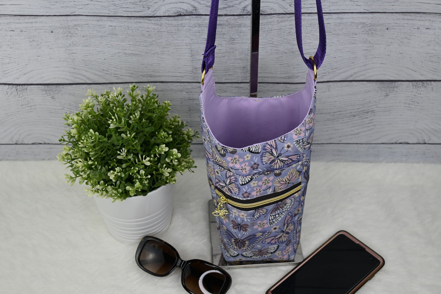 Lavendar Love Butterfly Hydro Flask / Beverage Holder