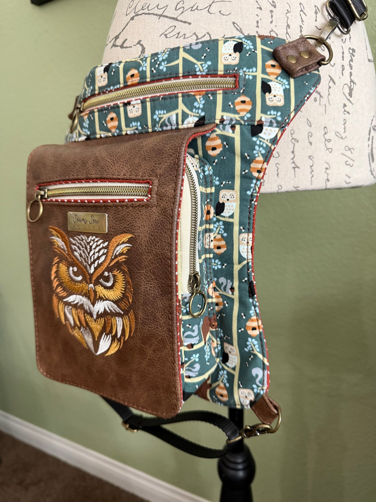 Golden Owl Hip Bag