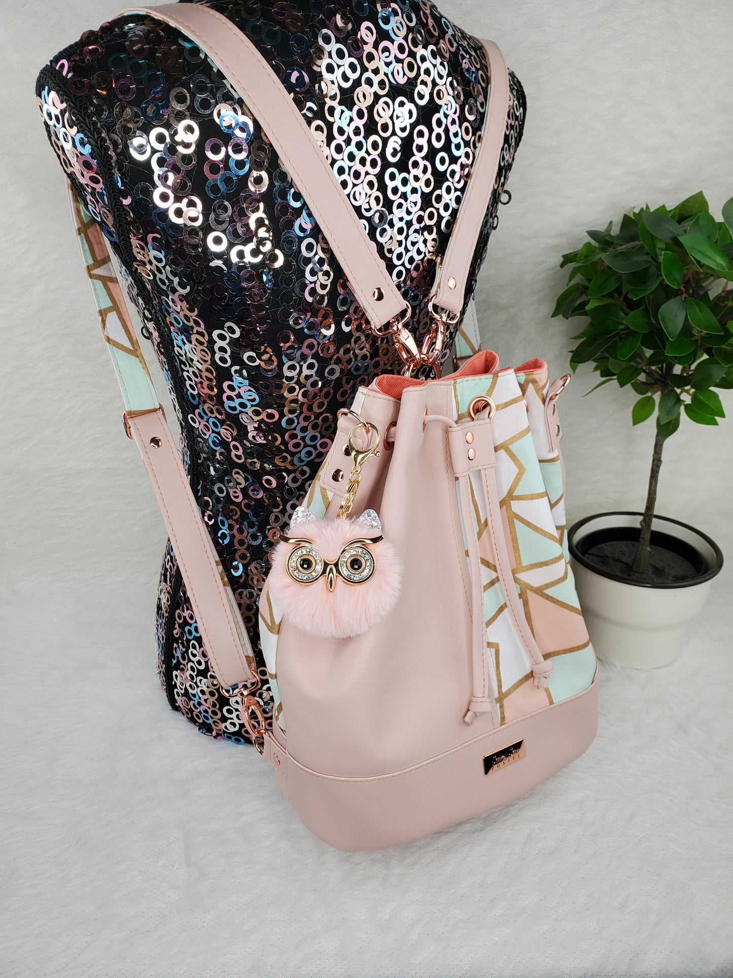 Rose Gold Convertible Backpack