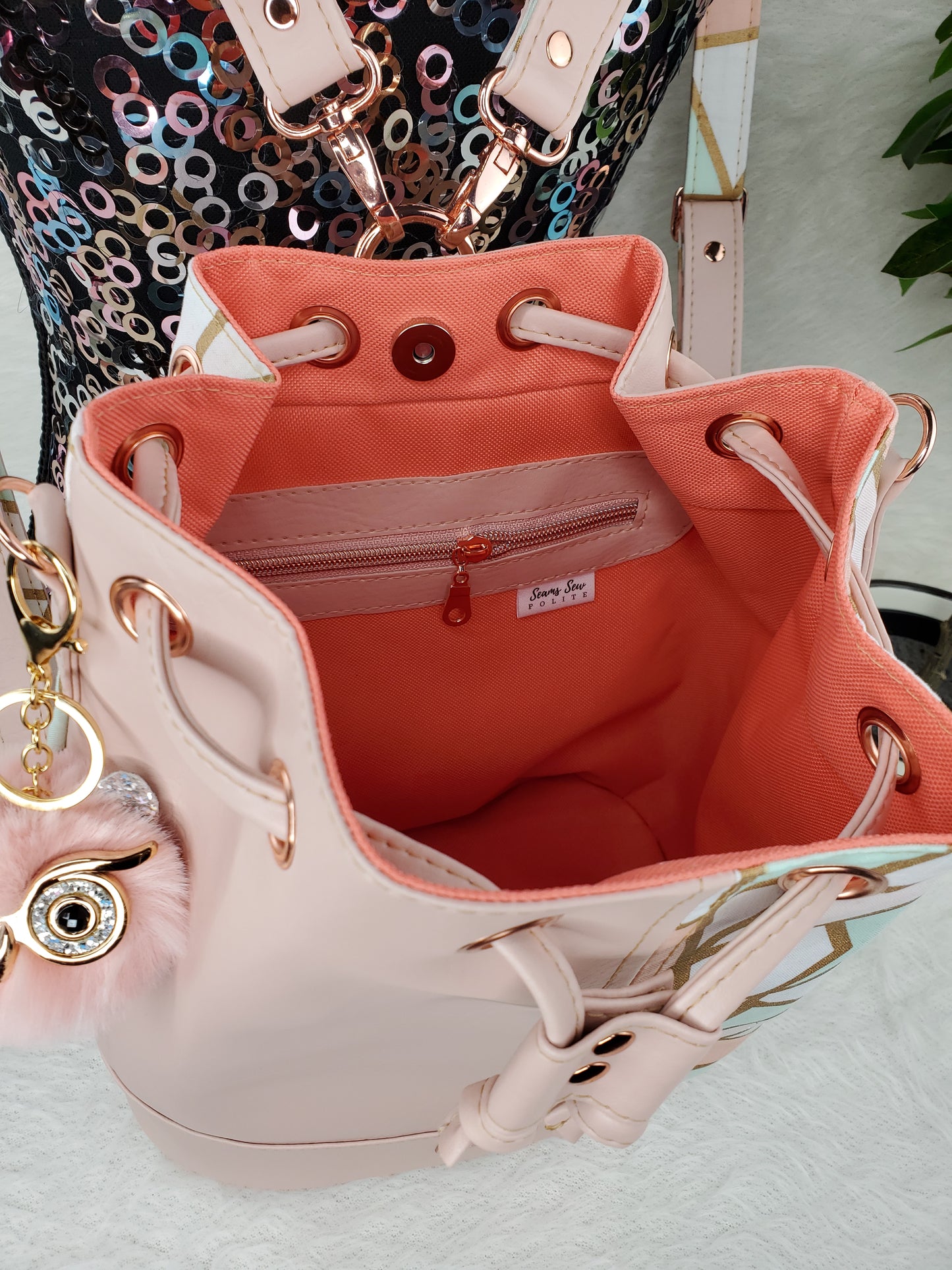 Rose Gold Convertible Backpack