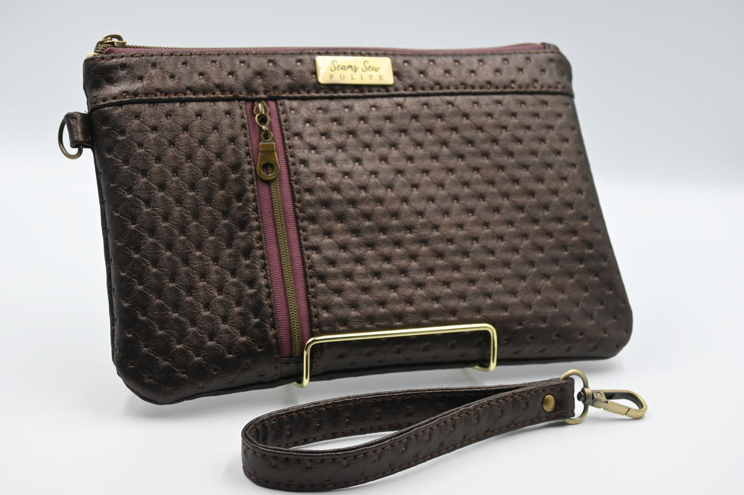 Coffee Shimmer Clutch
