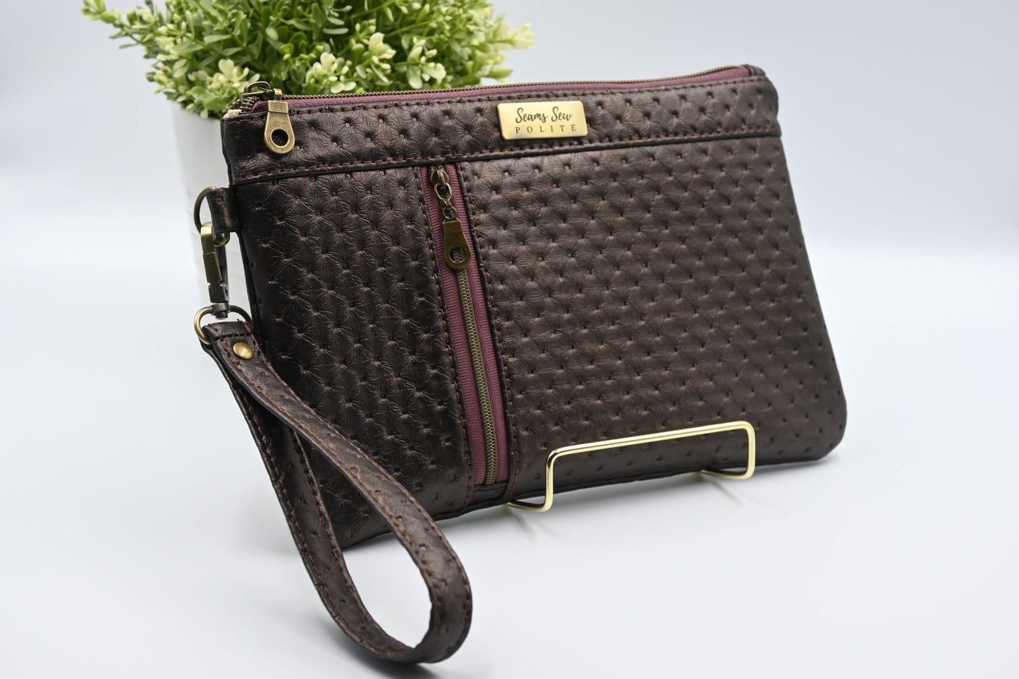 Coffee Shimmer Clutch