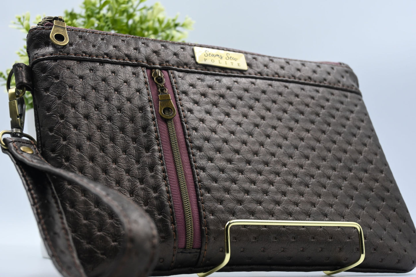 Coffee Shimmer Clutch
