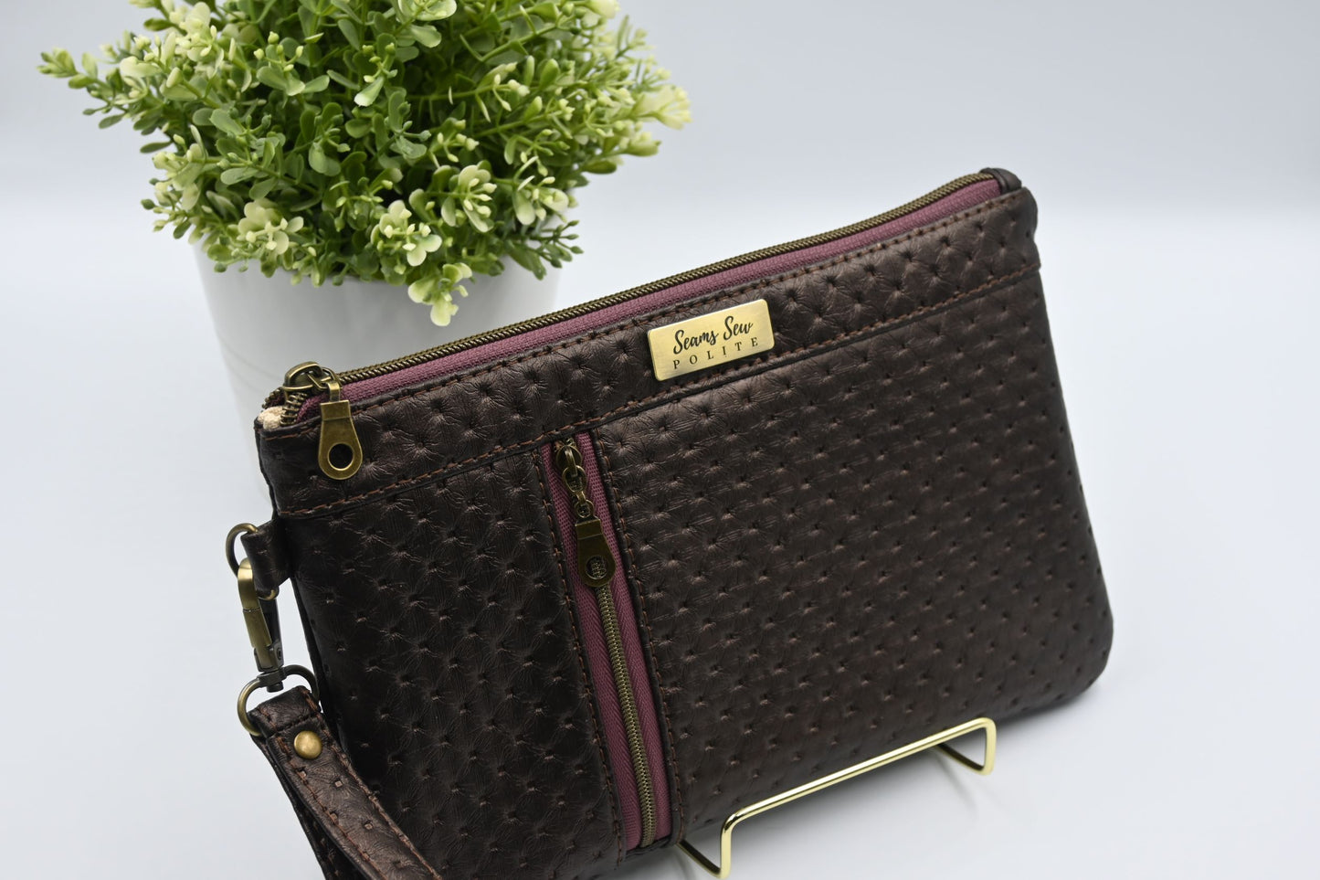 Coffee Shimmer Clutch