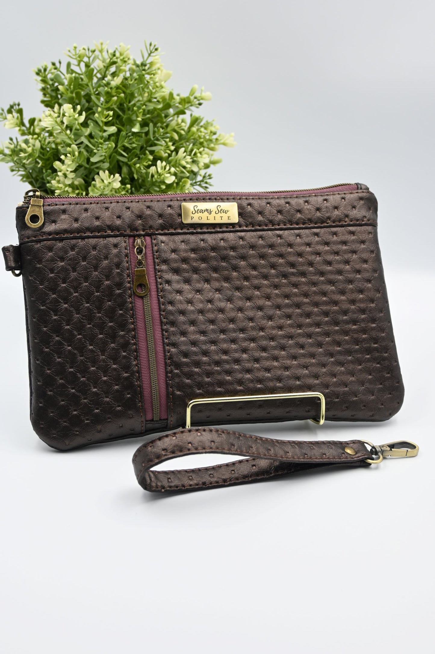 Coffee Shimmer Clutch