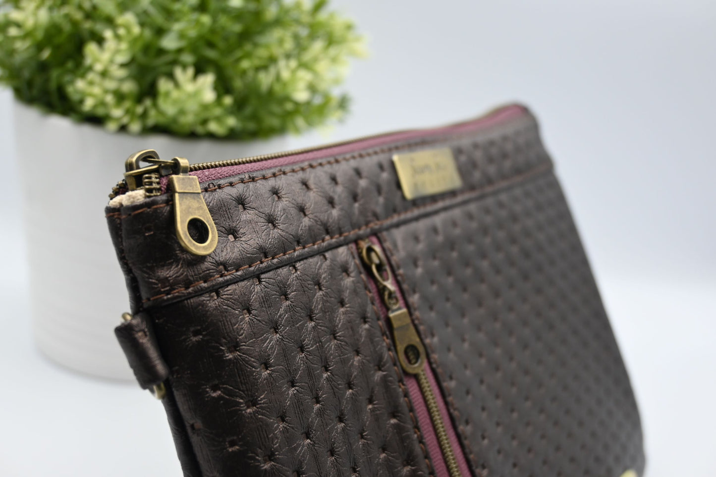 Coffee Shimmer Clutch
